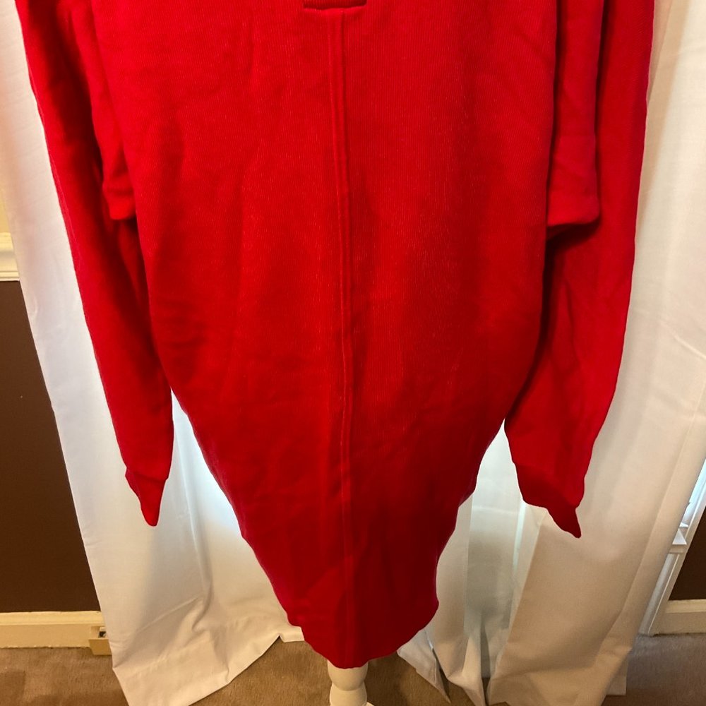 Saturday/Sunday Sweater-Dress M Cranberry Pink Long Sleeve Pockets Snap Back - Picture 10 of 11